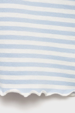 T-shirt coton à rayures - Ciel