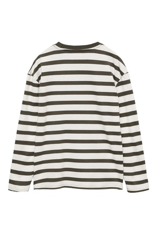 T-shirt manches longues rayures - Kaki