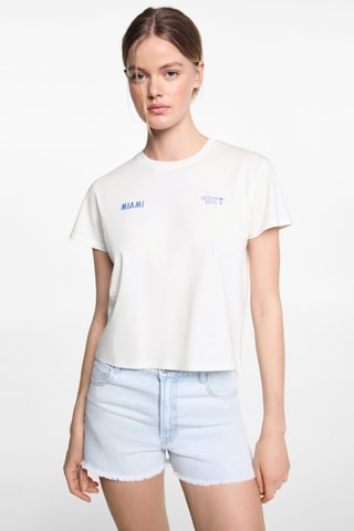 T-shirt message imprimé - Blanc cassé