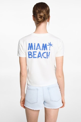 T-shirt message imprimé - Blanc cassé