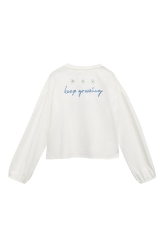 T-shirt détails brodés - Blanc cassé