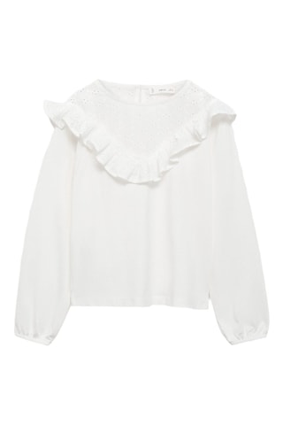 T-shirt détails brodés - Blanc cassé