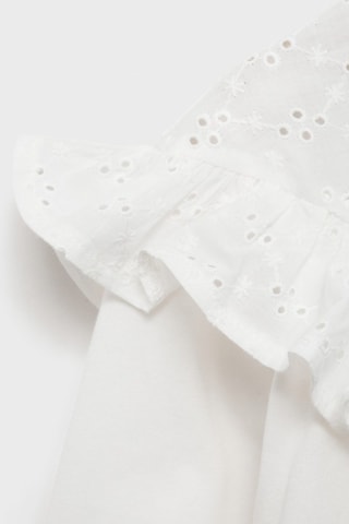 T-shirt détails brodés - Blanc cassé