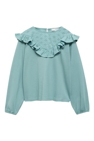 T-shirt détails brodés - Vert d'eau