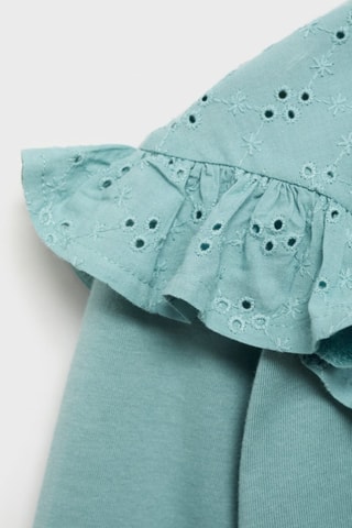 T-shirt détails brodés - Vert d'eau