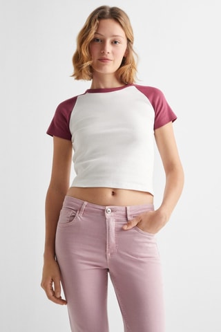 T-shirt crop - Grenat