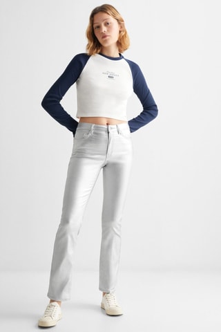 T-shirt côtelé avec un message - Ciel