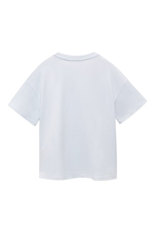 T-shirt imprimé détail relief - Ciel