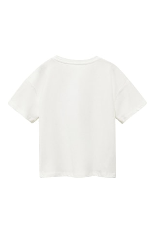 T-shirt coton imprimé - Blanc cassé