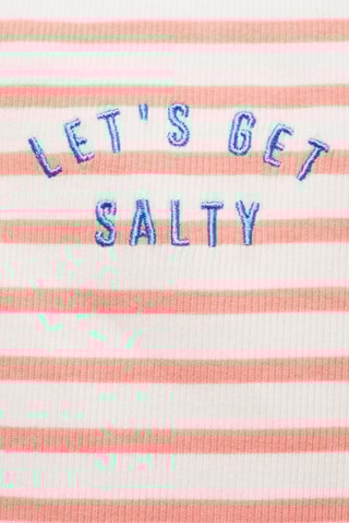 T-shirt bretelles à rayures - Rose