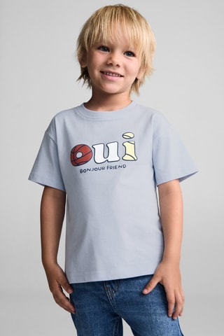 T-shirt coton imprimé - Bleu clair