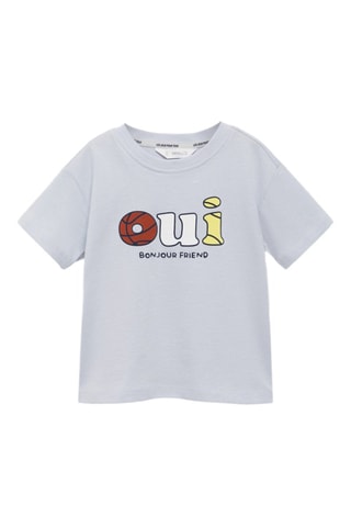 T-shirt coton imprimé - Bleu clair