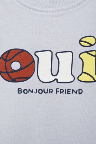 T-shirt coton imprimé - Bleu clair