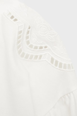 T-shirt détails brodés - Blanc cassé