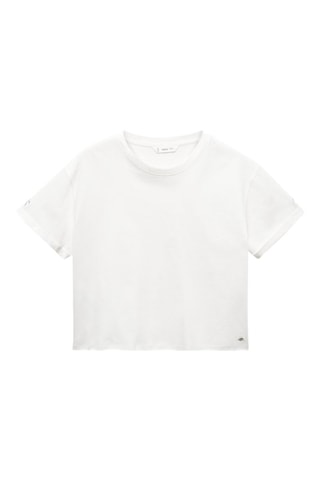 T-shirt coton imprimé - Blanc cassé