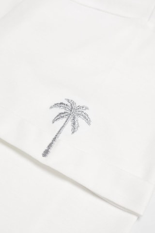 T-shirt coton imprimé - Blanc cassé