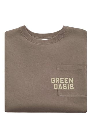 T-shirt manches longues brodé - Marron