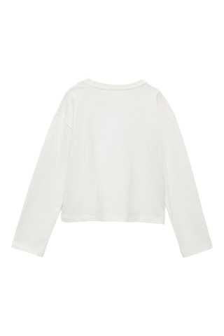 T-shirt imprimé paillettes - Blanc cassé