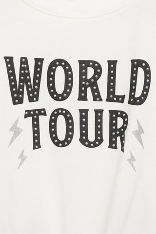 T-shirt imprimé clouté - Blanc cassé