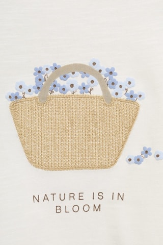 T-shirt manches longues imprimé - Blanc cassé