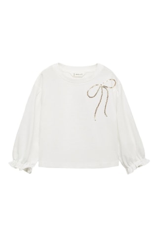 T-shirt imprimé noeud - Blanc cassé