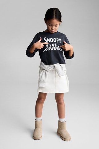 T-shirt manches longues Snoopy - Bleu marine