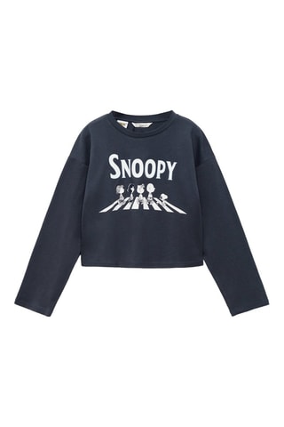 T-shirt manches longues Snoopy - Bleu marine