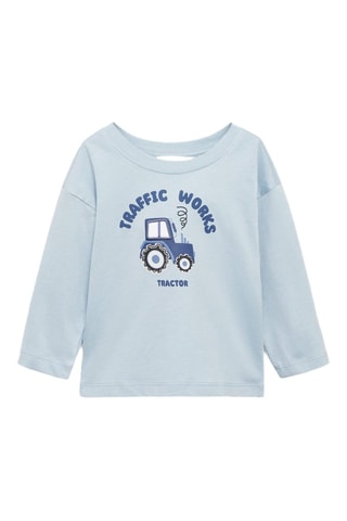 T-shirt manches longues imprimé - Ciel