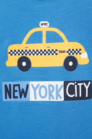 T-shirt manches longues imprimé - Bleu électrique