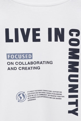 T-shirt manches longues imprimé - Blanc cassé