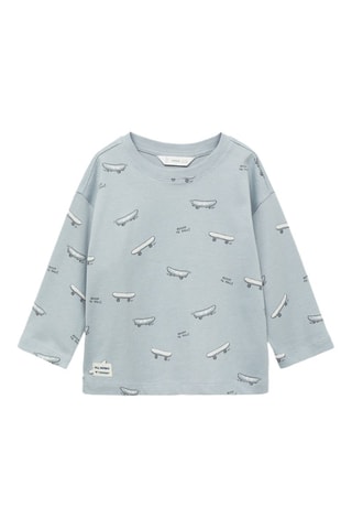 T-shirt imprimé skater - Ciel