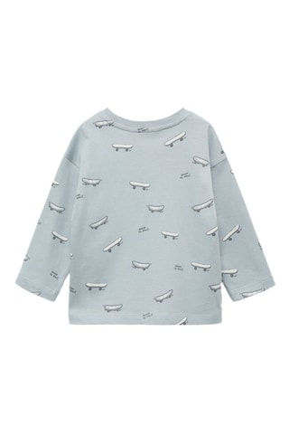 T-shirt imprimé skater - Ciel