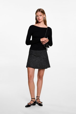 T-shirt manches longues ouverture au dos - Noir