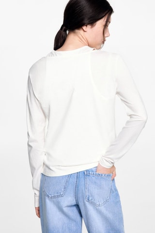 T-shirt coton double - Blanc cassé