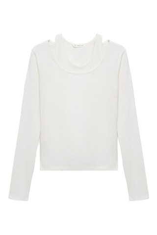 T-shirt coton double - Blanc cassé