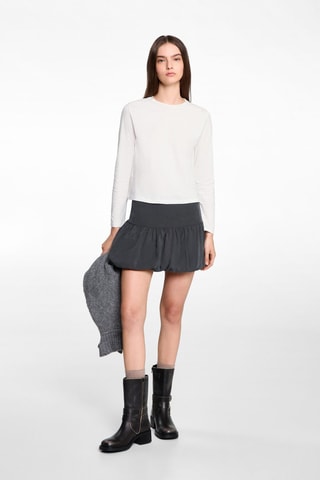 T-shirt détails froncés - Blanc cassé