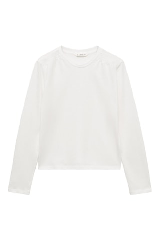 T-shirt détails froncés - Blanc cassé