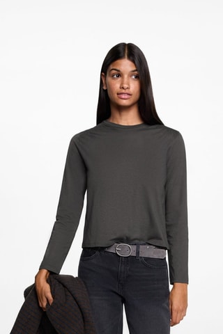 T-shirt détails froncés - Anthracite