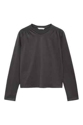 T-shirt détails froncés - Anthracite