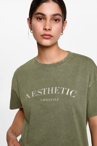 T-shirt message imprimé - Vert