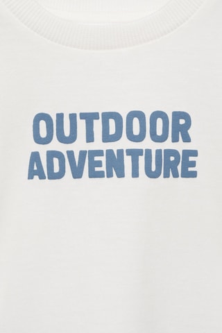 T-shirt manches longues imprimé - Blanc cassé