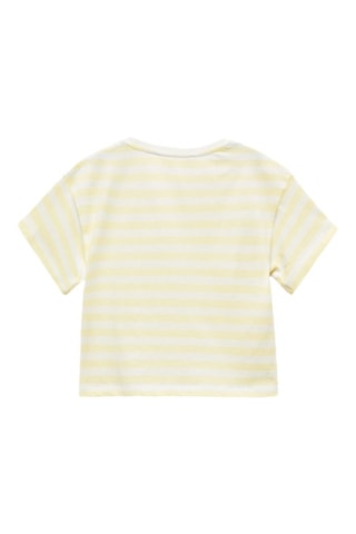 T-shirt coton à rayures - Jaune