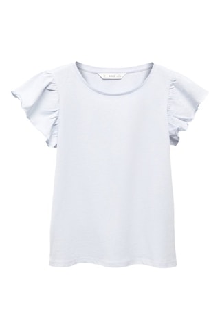 T-shirt volants manches courtes - Bleu clair