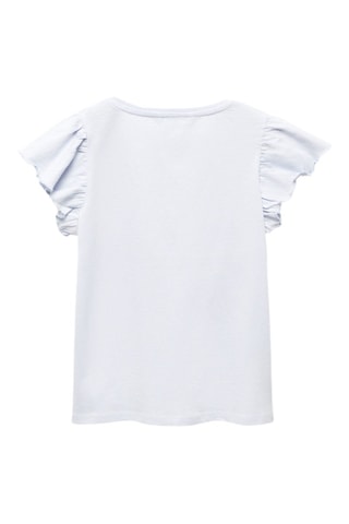 T-shirt volants manches courtes - Bleu clair