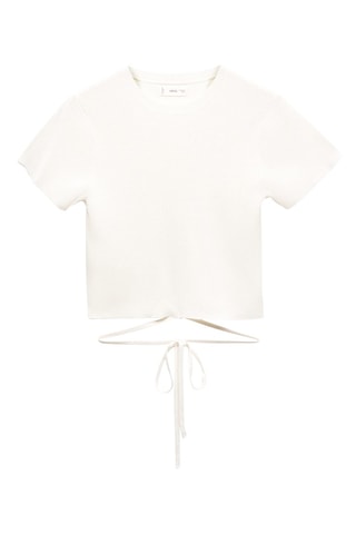 T-shirt maille noeud - Blanc cassé