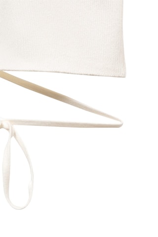 T-shirt maille noeud - Blanc cassé