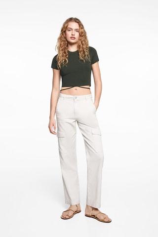 T-shirt maille noeud - Kaki