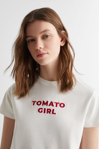 T-shirt message imprimé - Blanc cassé