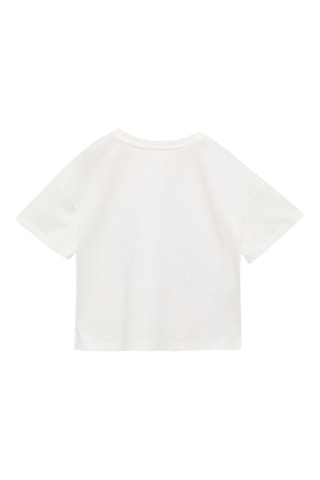 T-shirt message brodé - Blanc cassé