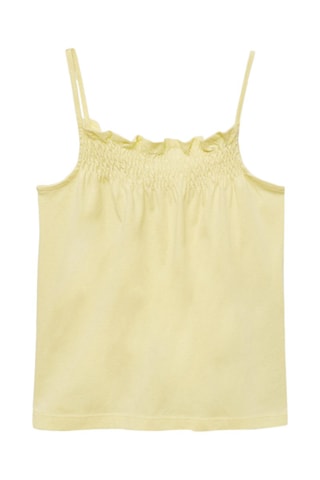 T-shirt col froncé - Jaune